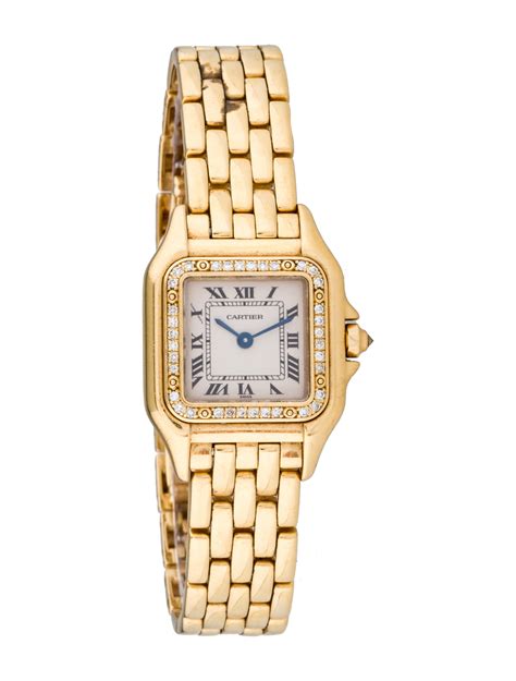 replica cartier panthere gold watch|cartier panthere diamond bezel.